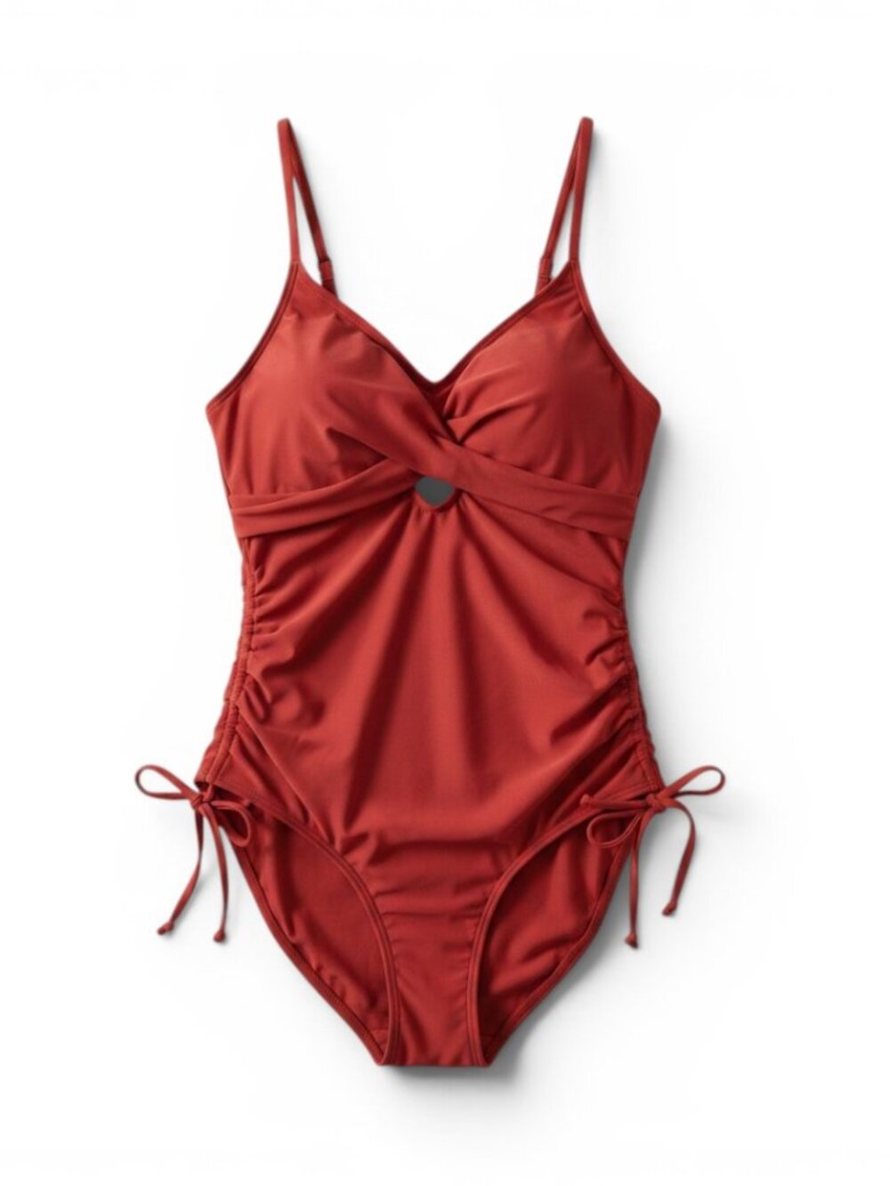Women's Rust One-Piece Swimsuit with Side Ties